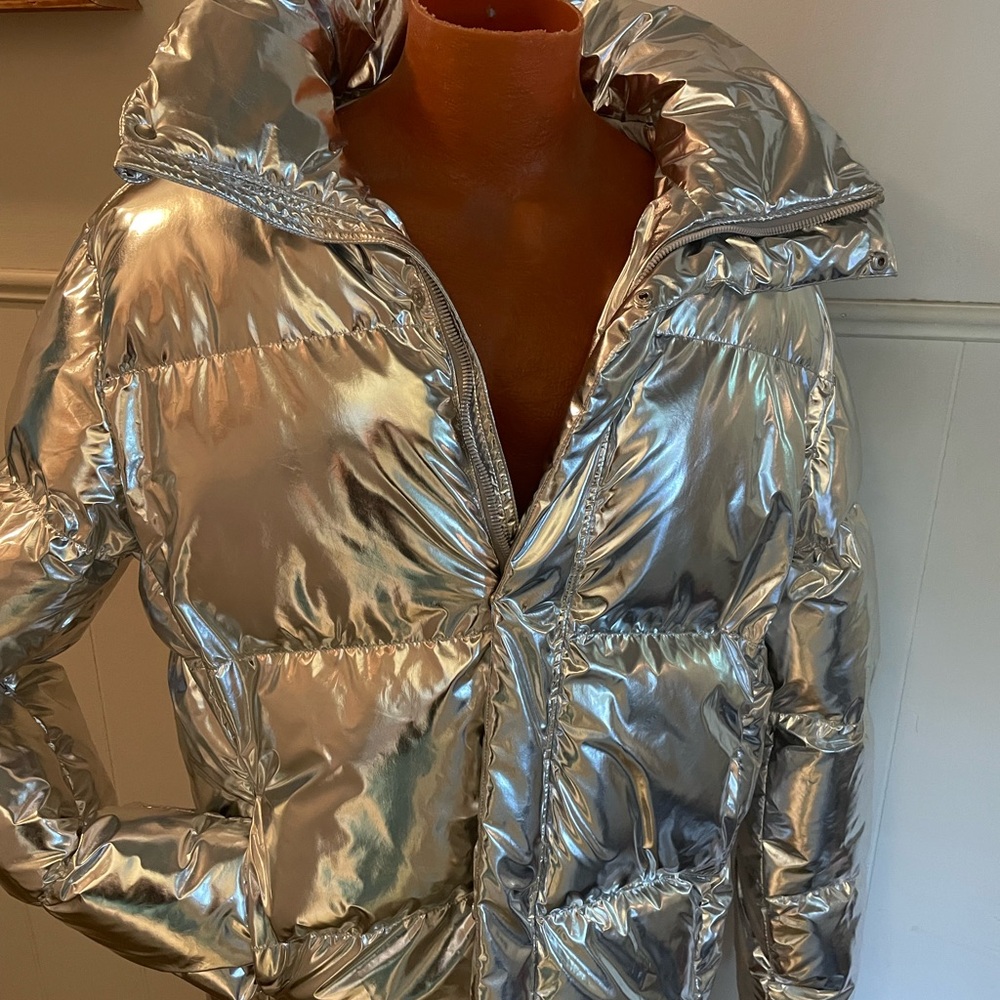 Silver Puffer Jacket—Start planning for winter